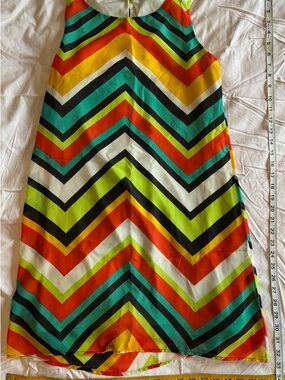 Multicolor Chevron Shift Skirt - Vibrant Stripe Pattern
